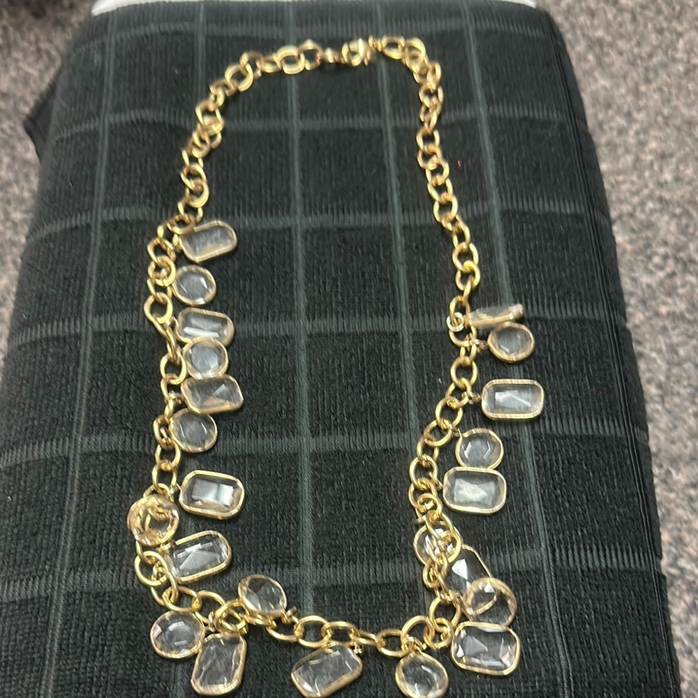 Neiman Marcus - Lee Angel - Gold and Silver Crystal Cascade Necklace